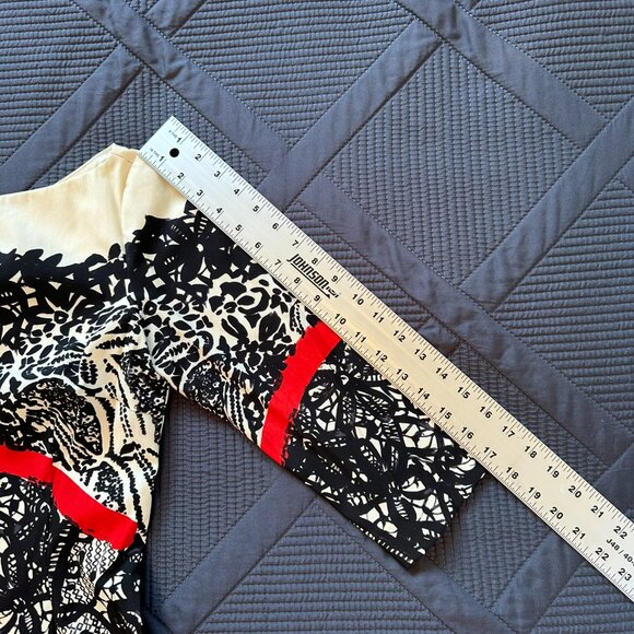 Prabal Gurung Lace Print Fall 2011 dress 6 Sarah Jessica Parker black/cream/red - Picture 16 of 16